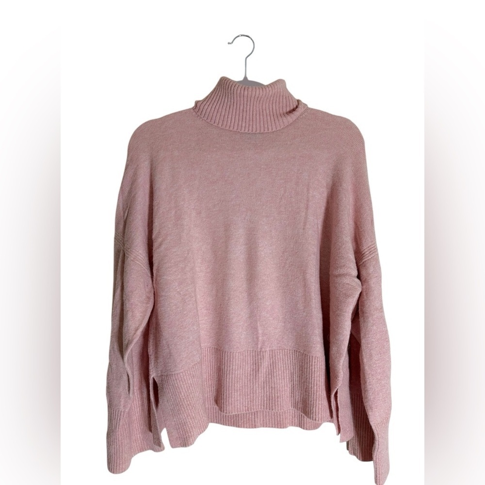 J.Crew Women’s Sweater Wool Alpaca Luxurious Blend Pink Turtleneck Size XL